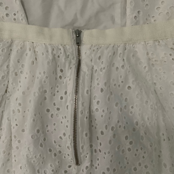 Talula White Eyelet Babydoll Fit & Flare Mini Sundress Dainty Feminine Peasant - Picture 13 of 16